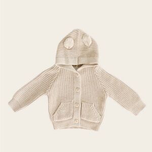 Jamie Kay Oatmeal Bear Cardigan